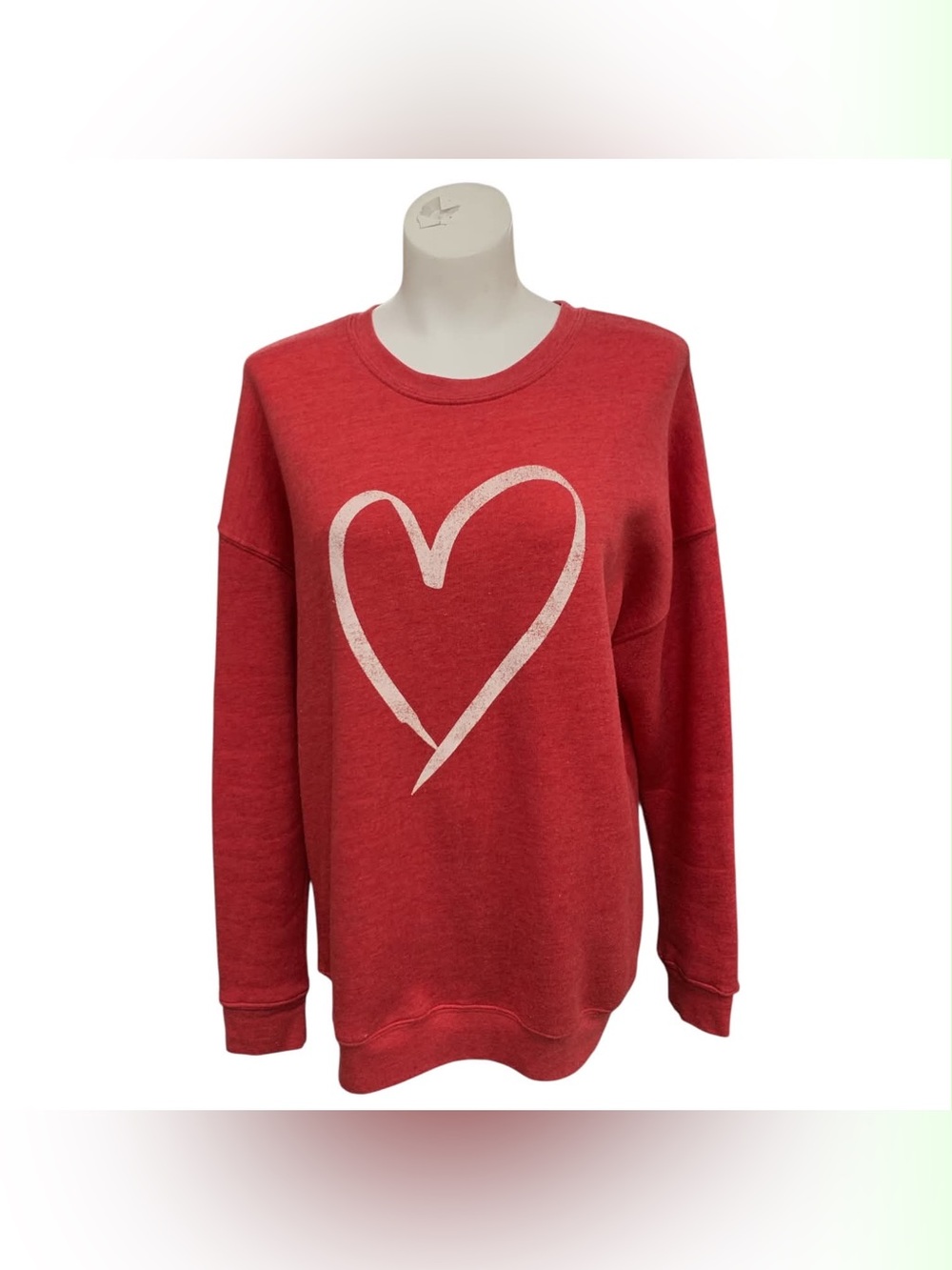Dat Collection Red Heart Graphic Crewneck Sweatshirt - Size L